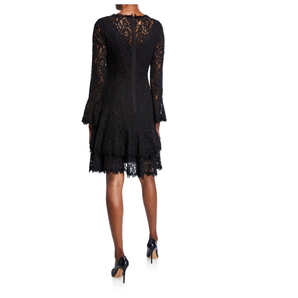 Double Ruffle Lace Dress in Black - Picture 5 of 15